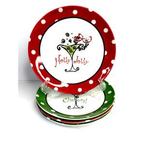 Certified Internationals "Holly Jolly" Christmas Party Hors d'Oeuvres Plates #4